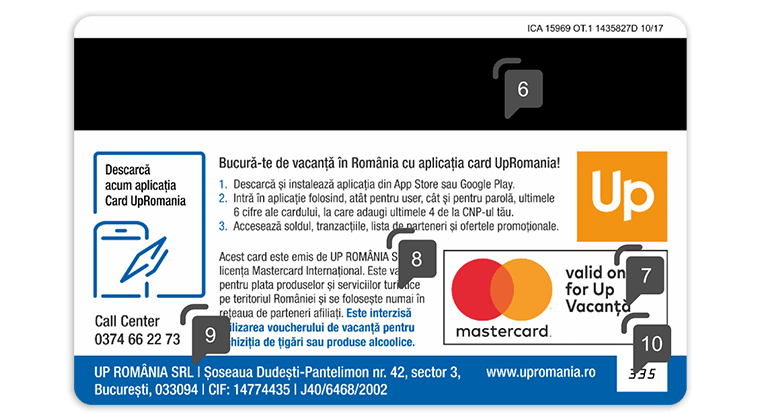 specimen spate elemente securitate card sau voucher vacanta electronic up vacanta