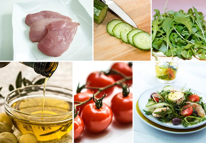 Salata cu br capra marinata